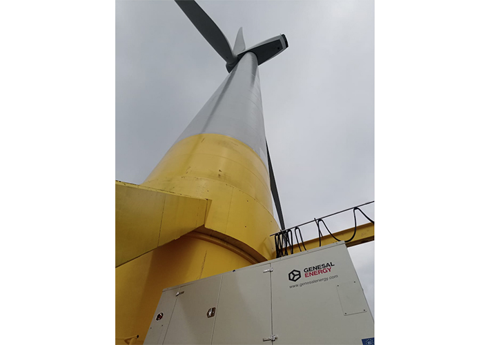 foto noticia Genesal Energy participa en la puesta en marcha del primer aerogenerador eólico marino flotante en España.